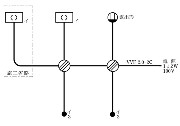 ３路スイッチ単線図