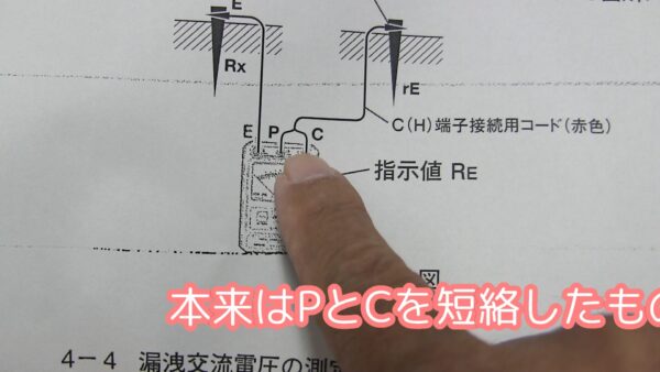 接地抵抗測定２極PとCを短絡